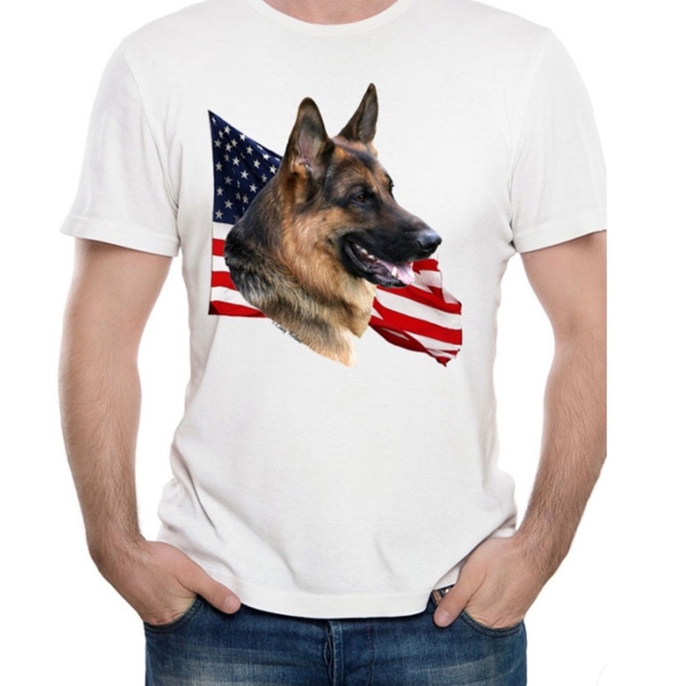 🆕👩🏻👱🏼♂️⚤ 🦮Unisex Patriotic Dog Tee Shirt XXL
